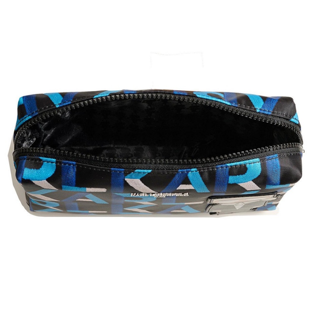 Karl Lagerfeld Black and Blue Graphic Cosmetic Case - Picture 3 of 6